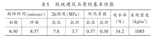 脫硫建筑石膏的基本性能