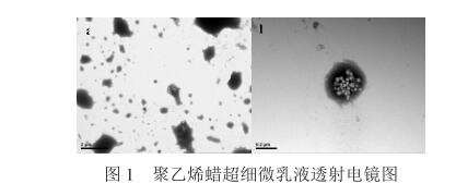 聚乙烯蠟超細(xì)微乳液透射電鏡圖